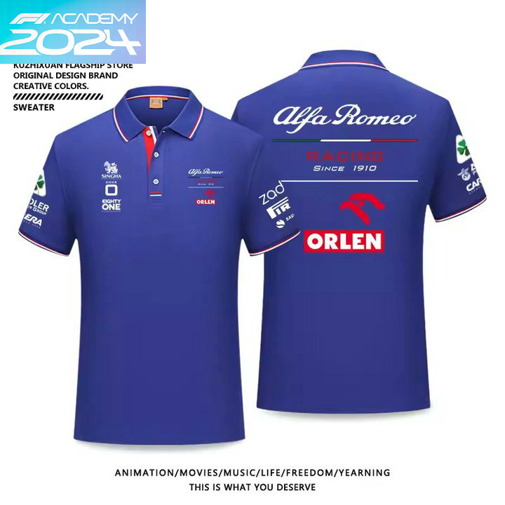 2024 Polo Alfa Romeo F1 Team Orlen Homme Col Contrasté Manche Courte